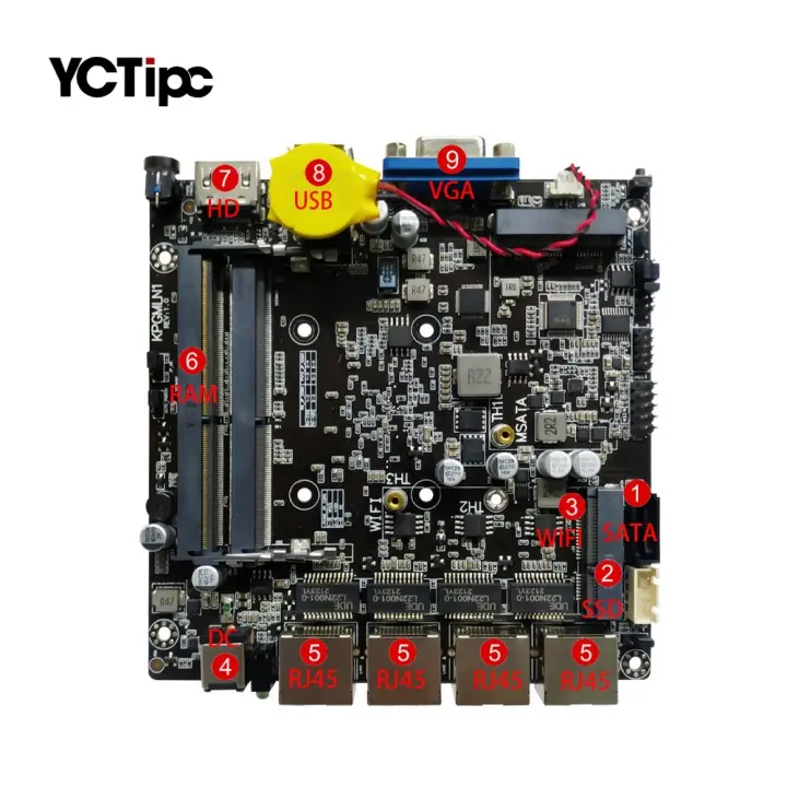 YCTipc ที่กําหนดเอง fanless อุตสาหกรรมคอมพิวเตอร์ WF2-4L CPU J4125 8GB 512GB 2 S232 HDM-I 2.5g i225 4 lan ปาล์มขนาด mini เดสก์ท็อป