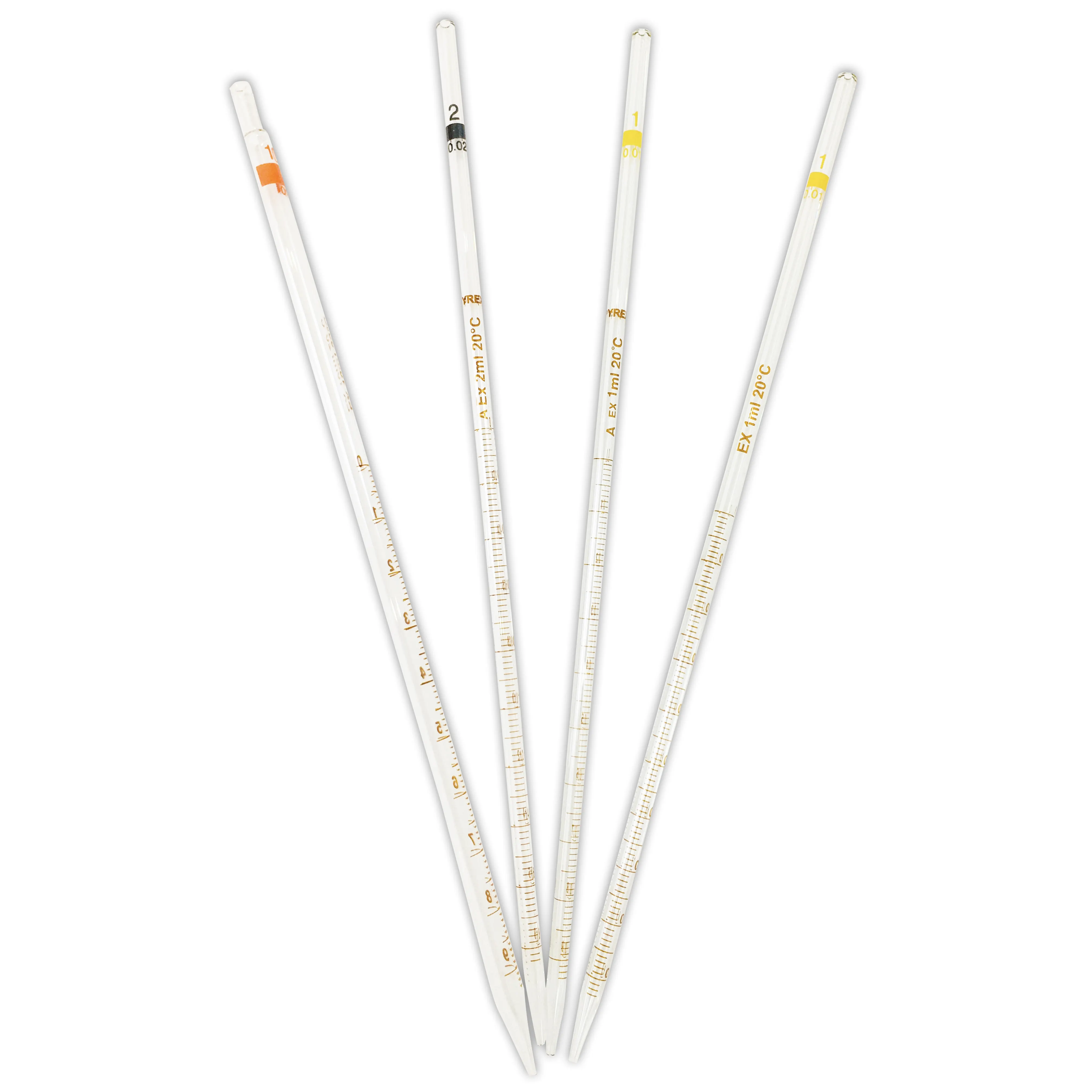 Pipette compte-gouttes de mesure sérologique graduée en verre transparent de laboratoire 0.1 ~ 0.5ml 1ml 2ml 5ml 10ml 15ml 20ml 25ml 50ml