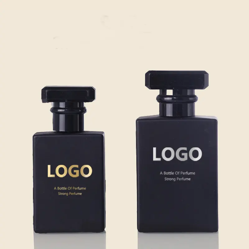 Fabrik Direktlieferung auf Lager schwarz mattiert 30 ml 50 ml quadratische Parfüm-Sprühflasche mit Deckel
