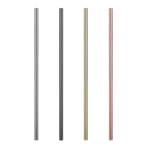 可重复使用的不锈钢金属吸管直弯曲金属吸管多色吸管 - Product Image 3
