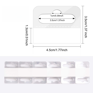 Khe Cắm Lỗ Tự Dính Treo Tab Nhiệm Vụ Nặng Nề PVC Rõ Ràng Nhựa Treo Thẻ Móc Cho Cửa Hàng Bán Lẻ Hiển Thị Tab - Product Image 2