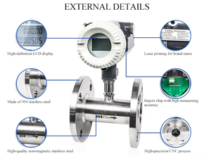 Lỏng tuabin lưu lượng kế hiển thị loại nước máy, diesel, xăng, rượu, ống thép không gỉ lưu lượng kế - Product Image 4
