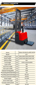 Elektrischer Paletten stapler Automatischer elektrischer Gabelstaplers tapler mit Spreiz gabeln auf Lager - Product Image 5