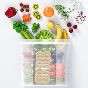 Biểu tượng tùy chỉnh phong cách Mỹ tái sử dụng Silicone Pouch sous vide Túi Set Stand-Up lưu trữ thực phẩm và bữa ăn Prep container - Product Image 2