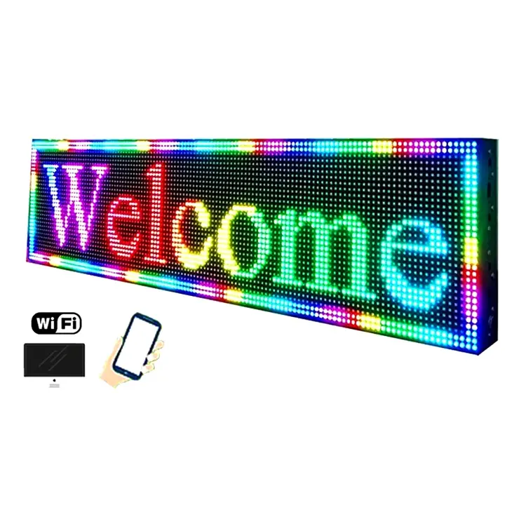 Al Aire Libre RGB Running Moving Scrolling Message Led Display Screen Programable Led Sign