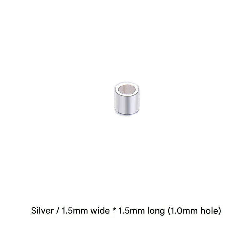 Argent / 1,5 mm de large * 1,5 mm de long (trou de 1,0 mm)