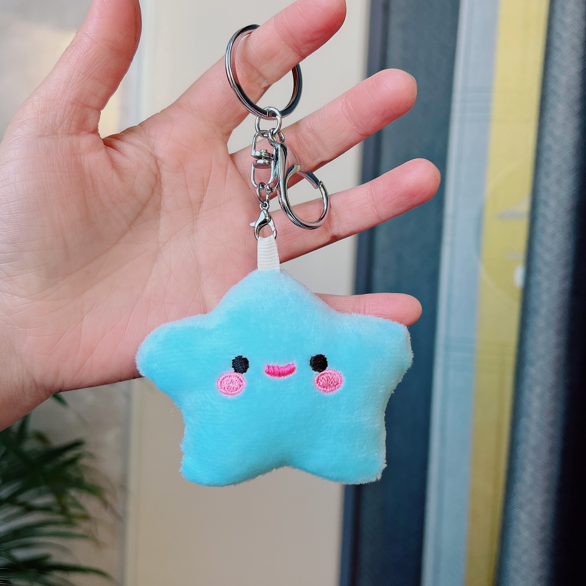 Blue silvery keychain