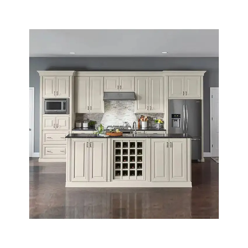 Armarios de almacenamiento de cocina pequeños de lujo, puertas de madera maciza contemporáneos para pared, color blanco, a la venta