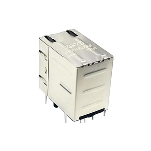 ส่วนหัวของมุมด้านขวา10P8C ขั้วต่อ PCB ขั้วต่อแบบหลายพอร์ต RJ45อีเธอร์เน็ตที่มี LED RJ45ตัวเมีย - Product Image 3