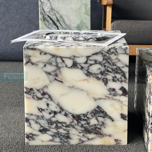 Bàn trà đá cẩm thạch Calacatta Purple, đế đá, phòng khách, sang trọng, tự nhiên, kích thước nhỏ, bàn trà Calacatta Violet, bàn cạnh - Product Image 4