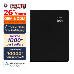 2024周计划者日Minder季度-每小时预约书8x11大型黑色日记笔记本 - Product Image 1