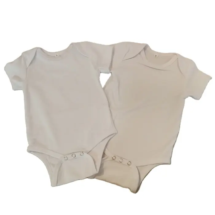 Hot sale baby romper short sleeve white onesie cotton baby body suit