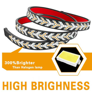 ใหม่ 12 โวลต์รถกระพริบไฟ LED Strip 1/1.2/1.5/1.8/2/2.2/2.4 เมตรไฟท้ายสําหรับรถกระบะสีแดงและสีเหลืองอําพันสําหรับเบรคและไฟเลี้ยว - Product Image 3