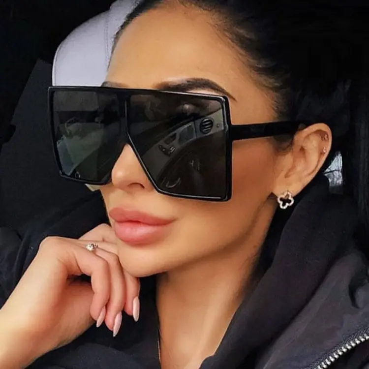 도매 맞춤형 클래식 스타일 다채로운 대형 사각형 프레임 안경 여성 패션 선글라스