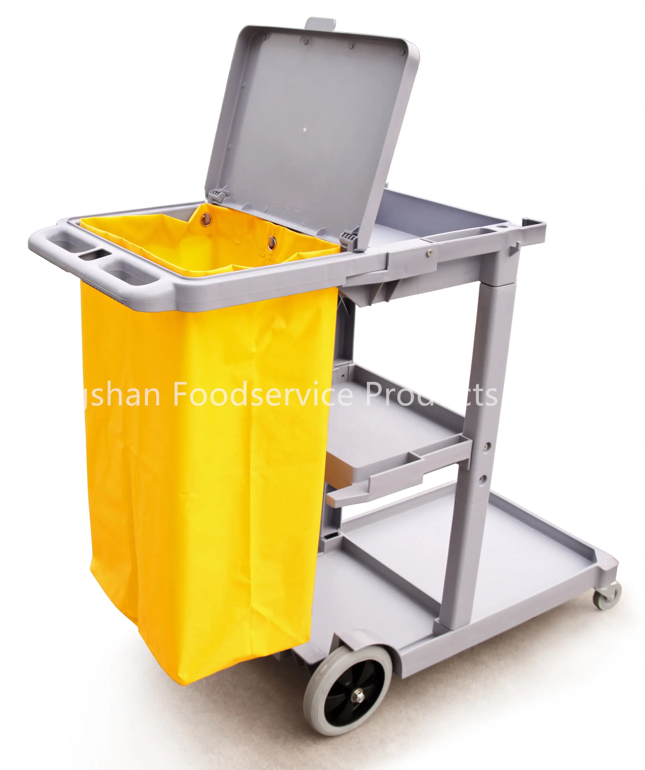 Cangshan - Carrinhos de serviço de limpeza utilitário Henry Foodservice com saco de vinil amarelo