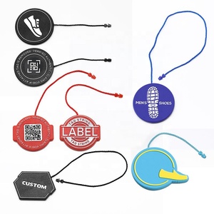 Etiquetas de sellado de ropa, logotipo de marca en relieve 3D personalizado, etiquetas colgantes de plástico, cerraduras de cuerda para zapatillas de deporte - Product Image 3