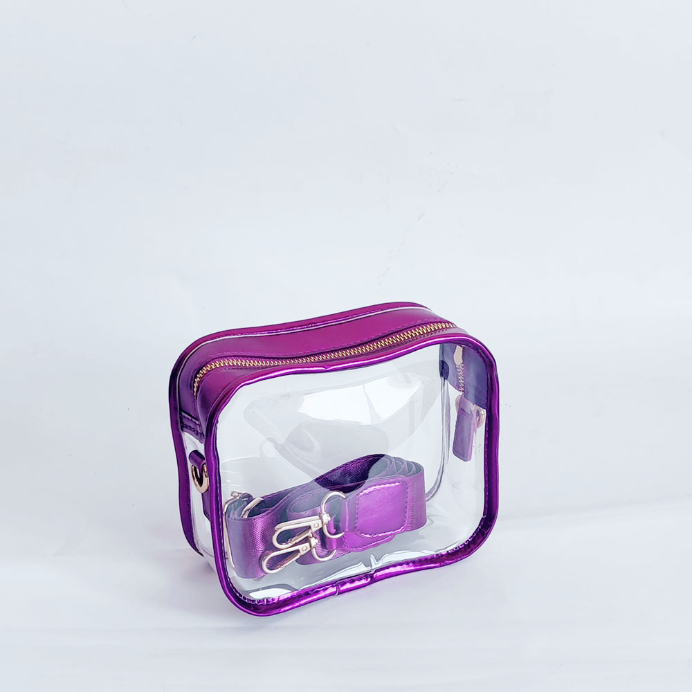 darker purple clear crossbody bag