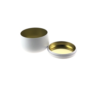批发定制高品质8盎司金属罐白色蜡烛锡罐 - Product Image 3