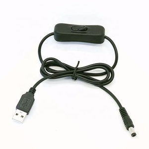1m 5V USB DC 5.5x2.1mm güç şarj uzatma kablosu için ON OFF anahtarı ile led - Product Image 5
