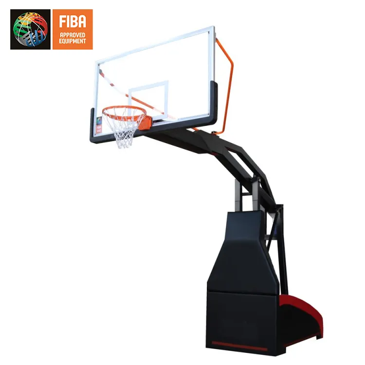 FIBA อนุมัติแบบพกพาบาสเกตบอลห่วงยืน/บาสเกตบอล Backstop/แหวนบาสเกตบอลที่มีขาตั้ง