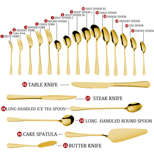 KHÁCH SẠN Bộ sưu tập thép không gỉ <span class=keywords><strong>Flatware</strong></span> thân thiện với môi kim loại dao kéo Set-Wedding bạc bao gồm dao muỗng nĩa - Product Image 4