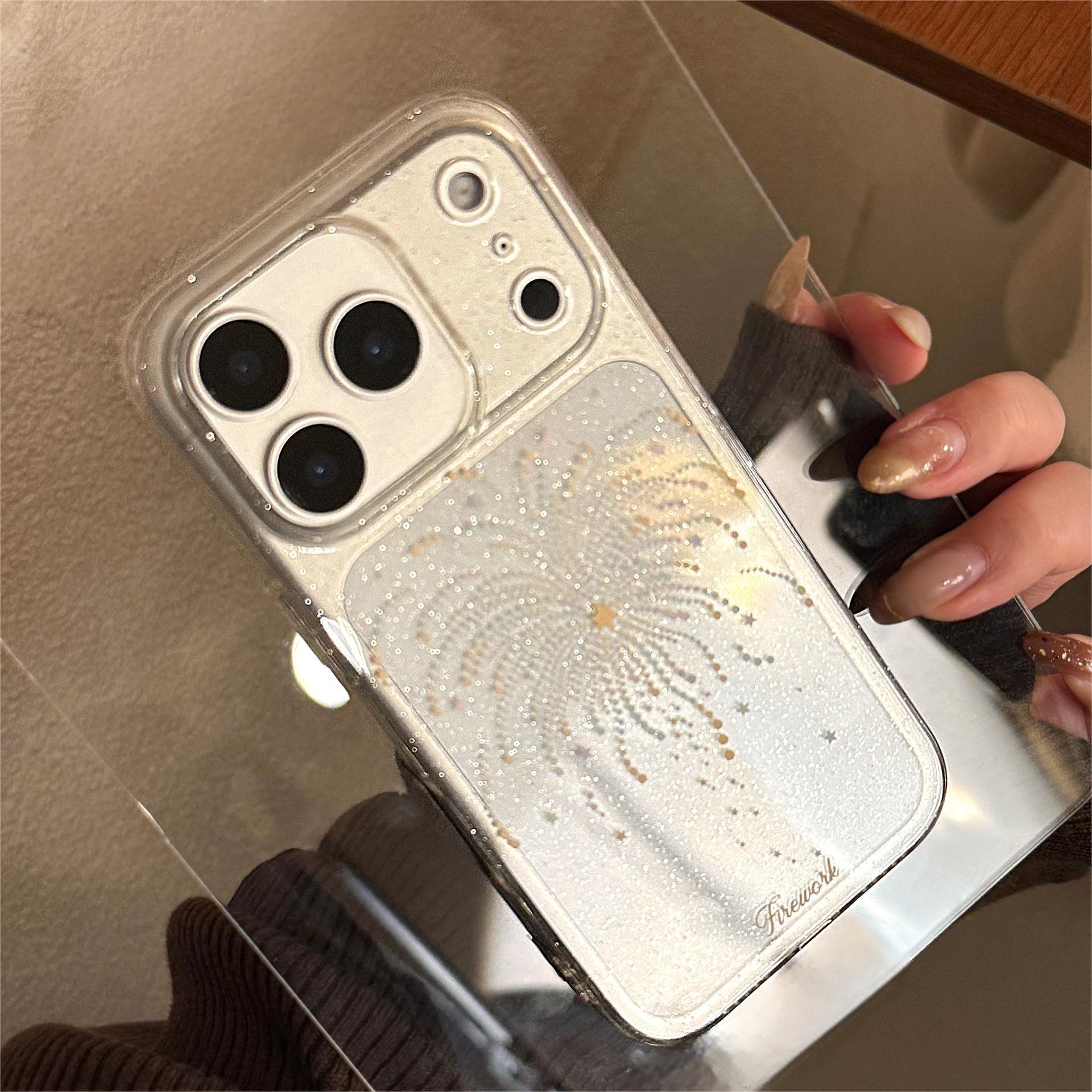 Transparent glitter, sparkling fireworks