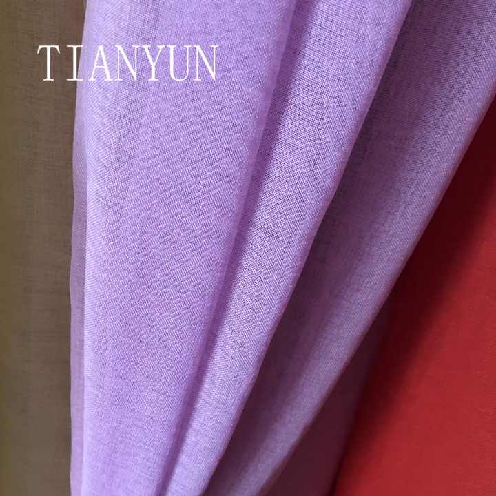 Solid Curtain Colorful Colors Wholesale 100% Polyester Plain Fabric Roll Voile Sheer Curtains for Living Room Bedroom Window