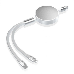 Universal PD 100W Carga rápida Laptop Tipo-C Cable de carga 2 en 1 PD 27W USB C Cable de datos de carga para iPhone Panel de aluminio