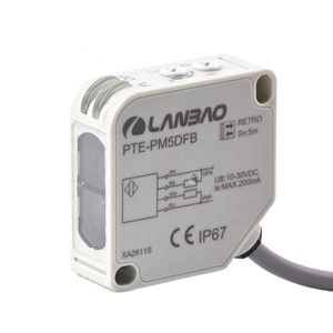 Pte-pm系列大方形5m红光NPN + PNP偏振反射光电接近传感器 - Product Image 1
