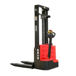 送料無料リフティングセミ電動スタッカーパレットスタッカーウォーキングタイプ電動スタッキングトラックフォークリフト - Product Image 1