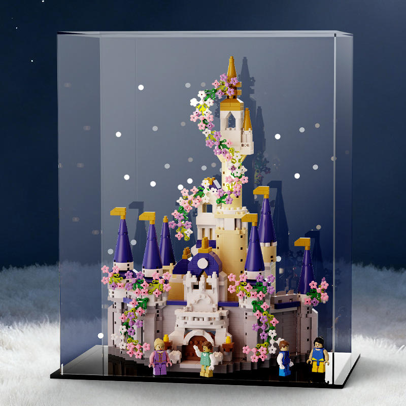 M3154 bleu diasne château-lampe décorative-couvercle anti-poussière en acrylique