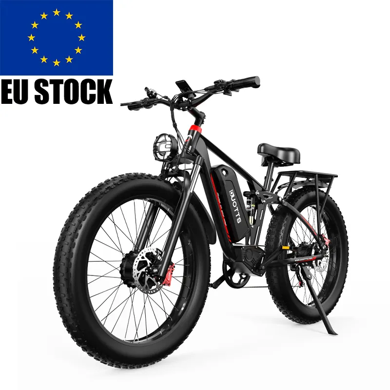 Stock DE LA UE Motor dual 48V Bicicleta eléctrica de montaña Fat Tire 750W * 2 Suspensión completa 20ah Batería Todo terreno Bicicleta eléctrica