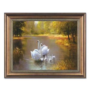 Luxo Swan Lake Emoldurado <span class=keywords><strong>Canvas</strong></span> Pintura Wall Decor Impressão Estilo Clássico Moderno Tamanho Personalizado Disponível