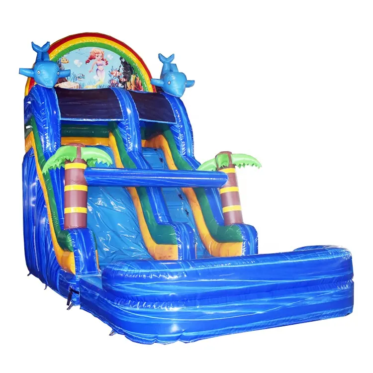 Piscina de rebote blanco para niños, tobogán de escape inflable con tobogán, proveedor de China