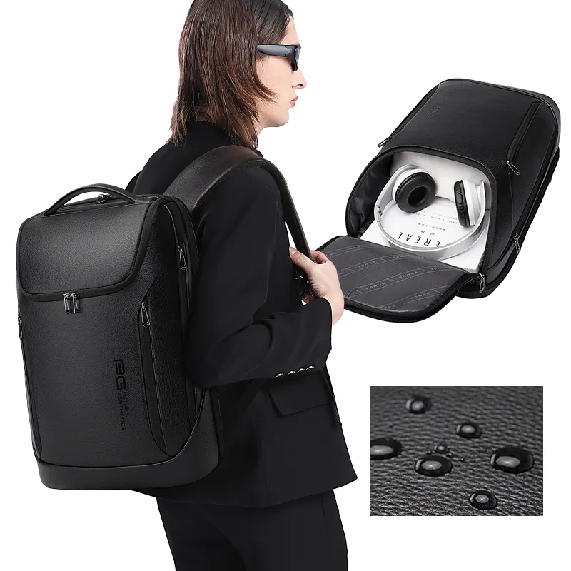 Yeni tasarım OEM premium çok fonksiyonlu usb hakiki deri lüks çanta en kaliteli lüks çanta laptop sırt çantaları