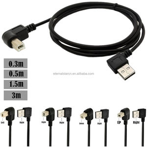 90 Degree Angled <strong>USB</strong> Printer Cable <strong>USB</strong> <strong>2.0</strong> Type a Male to Type B Male Scanner Cord High Speed <strong>Golden</strong> Flash Connector