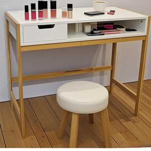 Custom Simple Design Modern Office White Study Desk Bamboo MDF Wood with Drawer for Laptop <strong>Computer</strong> - Product Image 5