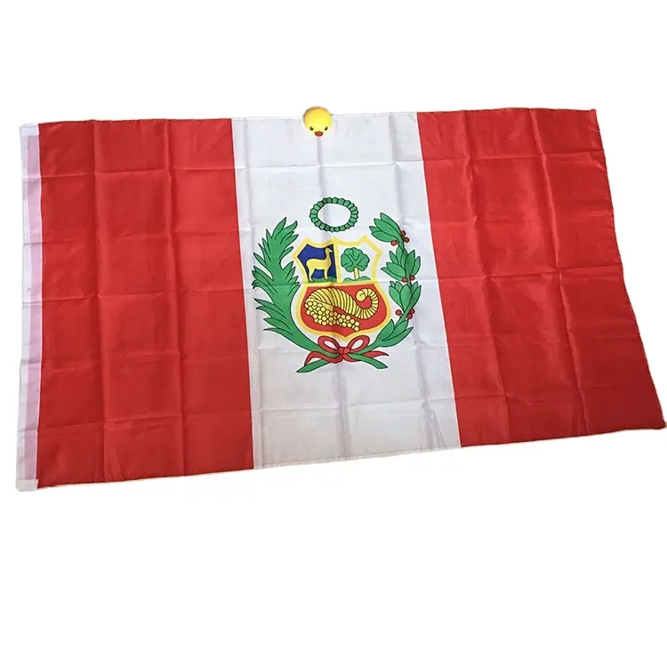 Banderas de poliéster 100D a todo Color, bandera nacional de Perú, fabricación de China, alta calidad, 3x5 pies