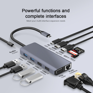 适用于戴尔/惠普/联想/表面笔记本电脑的USB C扩展坞双显示器12合1三显示器USB C集线器多适配器 - Product Image 3