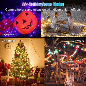 5V色変更LedフェアリーストリングライトUSBプラグRGBトゥインクルクリスマスツリーライト33FT100LEDストリングライトリモート付き - Product Image 4