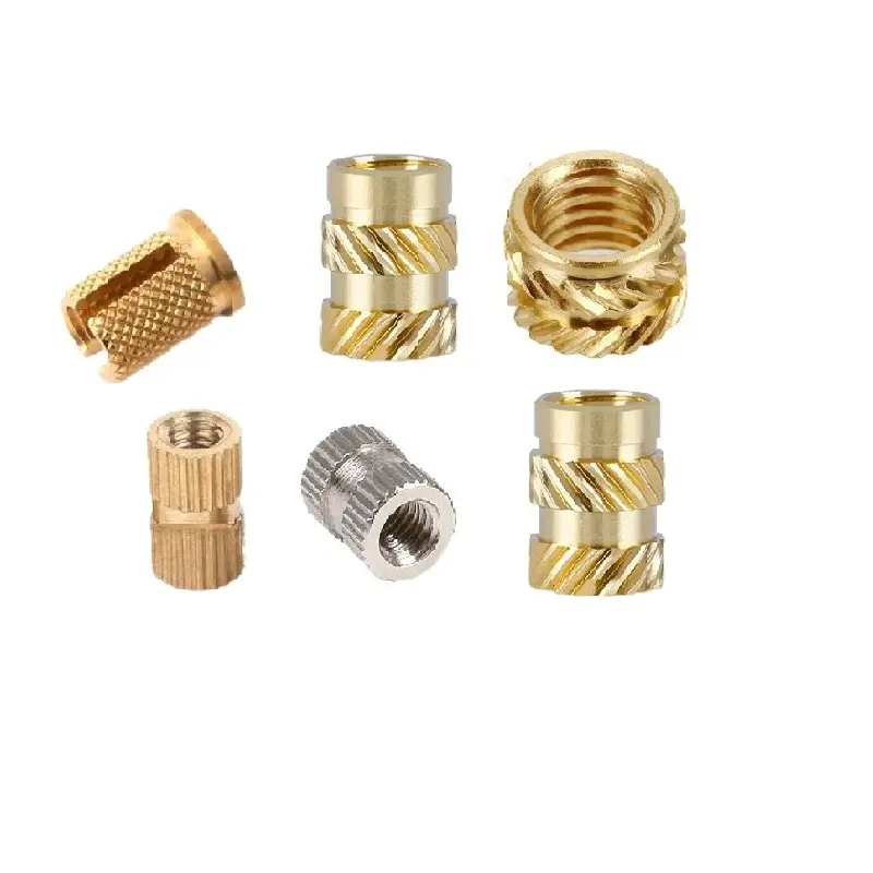 M2 M2.5 M3 M4, M5 M6 M8 Open End Through Hole Insert Nut copper heat set betel hex round thread knurled brass insert nuts/