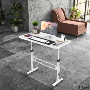 Modern Adjustable Height Standing <strong>Computer</strong> Desk Portable <strong>Rolling</strong> Desk Wheels Sit Stand <strong>Table</strong> for Mobile MDF Office Furniture - Product Image 6