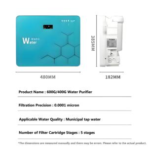 600G RO su saflaştırıcı Tankless makinesi büyük su akış ev kullanımı mutfak filtresi ve beş aşamalı filtrasyon doğrudan içme