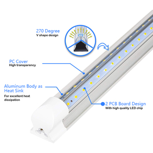 หลอดไฟ8FT LED T8ดวงกำลัง8ฟุตสำหรับเปลี่ยนฐาน R17D FA8หลอดไฟฟลูออเรสเซนต์แบบเดี่ยวกำลังไฟคู่ AC 100-277V - Product Image 3