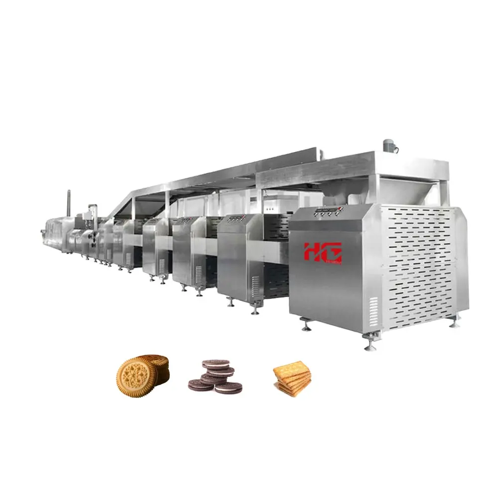 Máquina De Biscoito De Enchimento De Chocolate De Fabricação Industrial Para Linha De Produtos Automática Máquina De Embalagem De Envolvimento De Fluxo De Biscoito Tipo Travesseiro