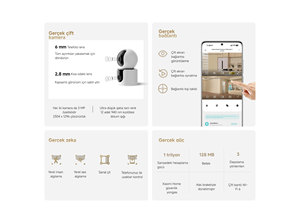 Xiaomi-Cámara inteligente dual C300, sensor CMOS de red PoE para interiores, detección facial de movimiento, micrófono integrado, tarjeta de memoria PTZ, almacenamiento Micro SD - Product Image 2