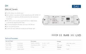Skydance DH DALI AC Switch AC100-240V 2 canali DT7 Display numerico certificazione DALI2 2 indirizzo interruttore luce a LED - Product Image 3