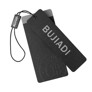 Recyclable Luxury Embossed Paper Hangtag <strong>String</strong> <strong>Custom</strong> Own Brand Eco-Friendly Label <strong>Printing</strong> Swing Hanging <strong>Tag</strong> - Product Image 1