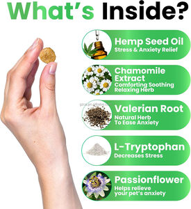 OEM 170 masticables suaves para aliviar la ansiedad y el estrés, golosinas para perros, sabor a carne de pato, soporte calmante de cáñamo, masticable para relajación de perros - Product Image 5