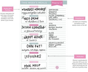 Customized Plan Weekly Menu 6&quot; X 9&quot; Meal Planning Pad with Tear Off Shopping <strong>List</strong> Grocery <strong>List</strong> Magnetic Notepad - Product Image 1